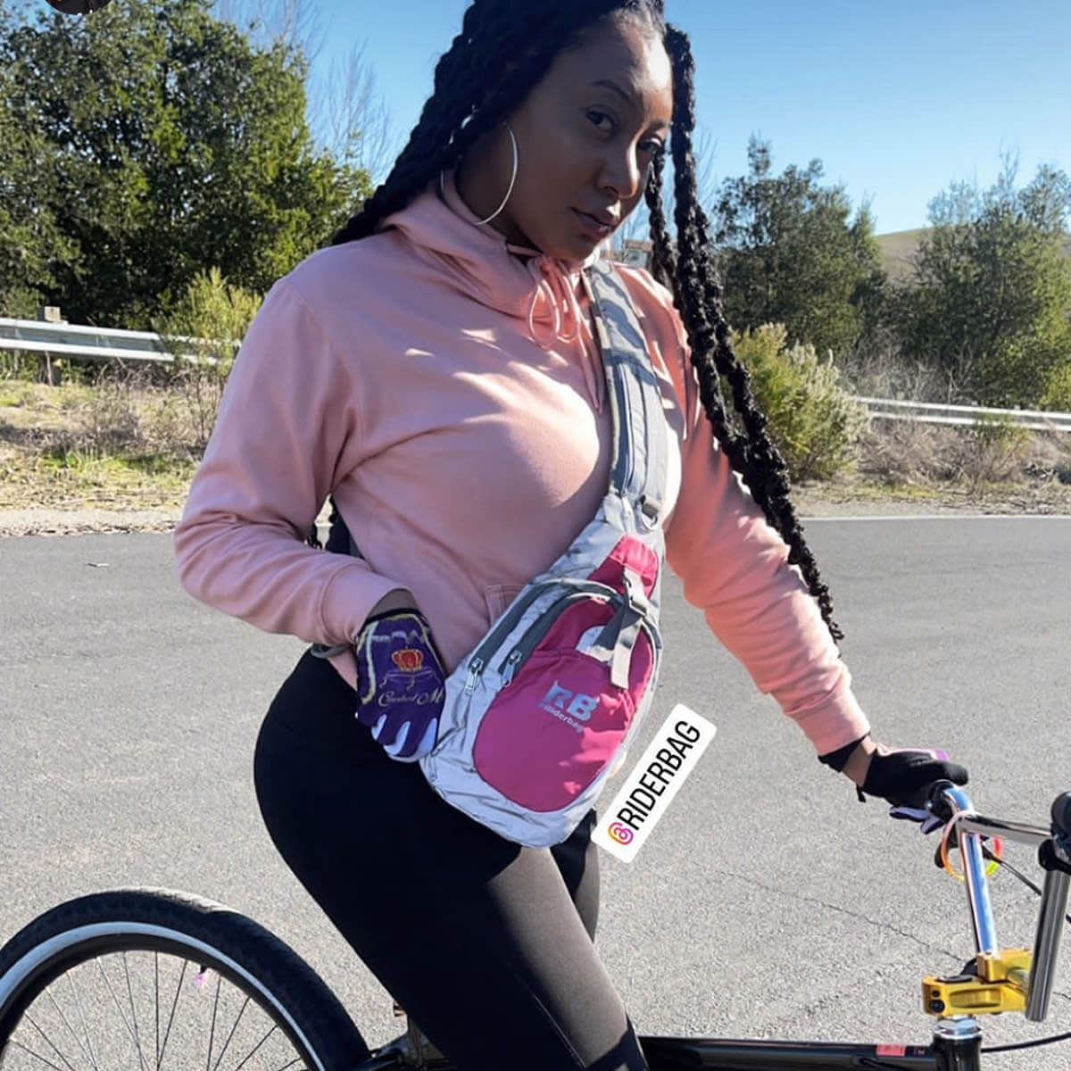 Hi Vis pink sling bag, bike bag, crossbody bag