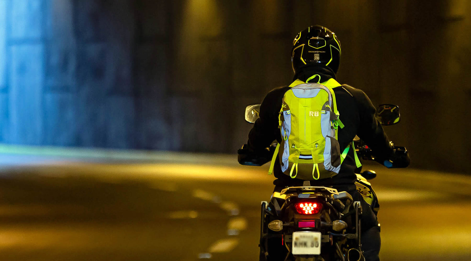 reflective, motorcycle backpack, bike backpack, bike bag, rider bag, daypack, bike safety