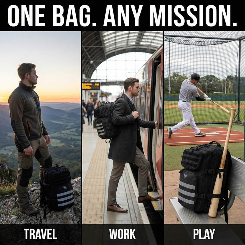 Load image into Gallery viewer, large 45l commuter backpack gym bag riderbag black