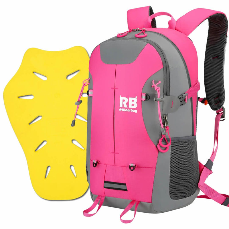 Cargue la imagen en el visor de la galería, pink backpack and ce level 2 back protector, rider bag