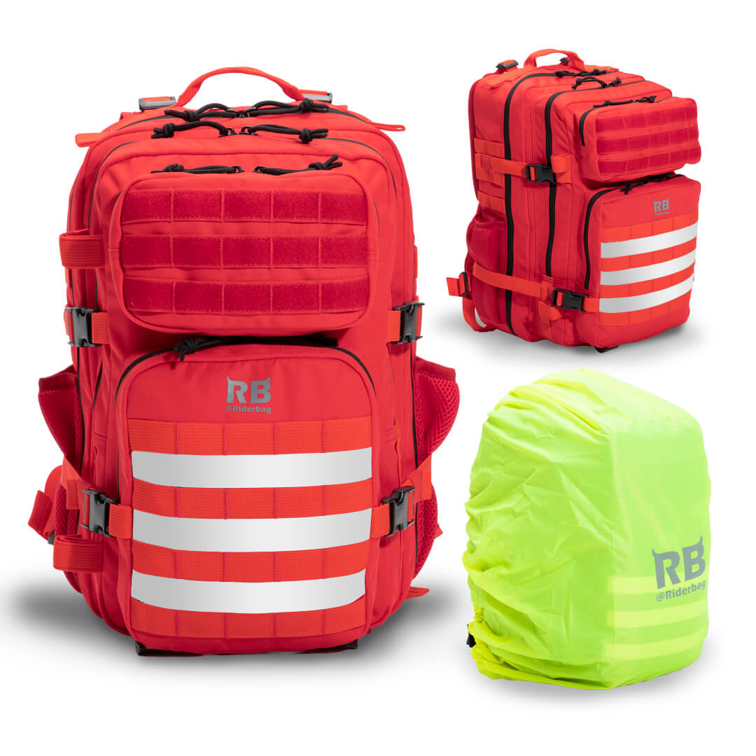 Riderbag Xtreme 30L Tactical Backpack - Red (Hi-Vis hiking & Gym
