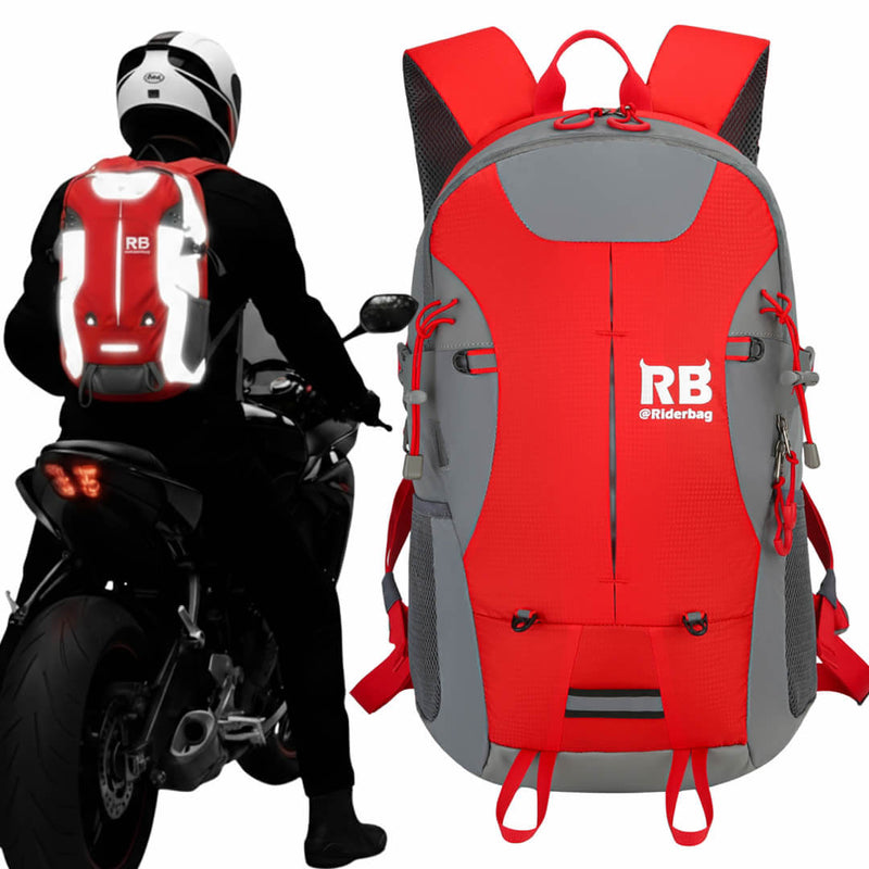 Load image into Gallery viewer, High Visibility Red Reflective Commuter Bike Backpack | Riderbag Reflektor35 - Reflective Backpack | Riderbag Reflective Bike Commuter & Motorcycle Backpacks