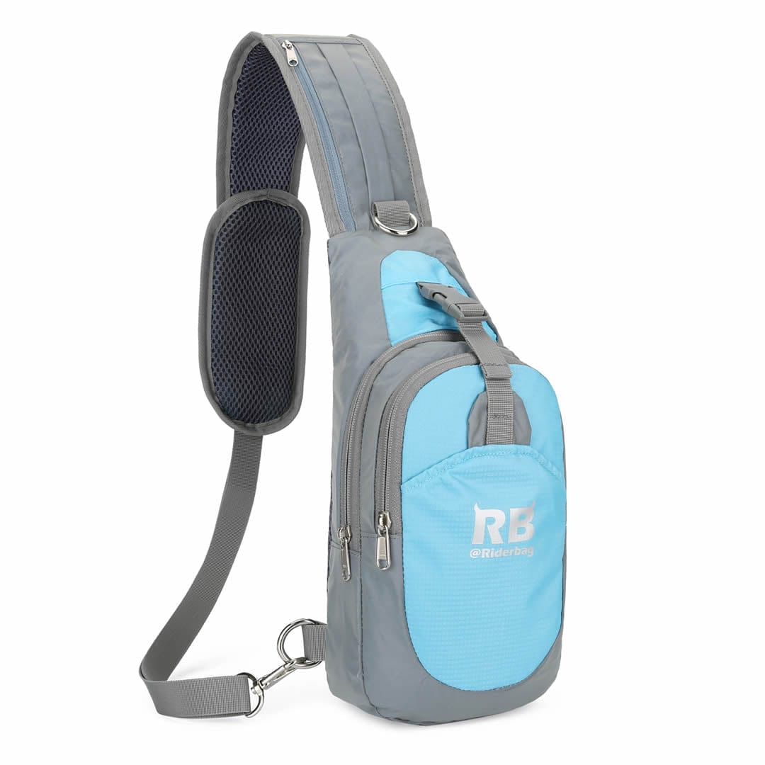 Reflective Crossbody Bag Sling bag. Shoulder Backpack Unisex Blue Riderbag