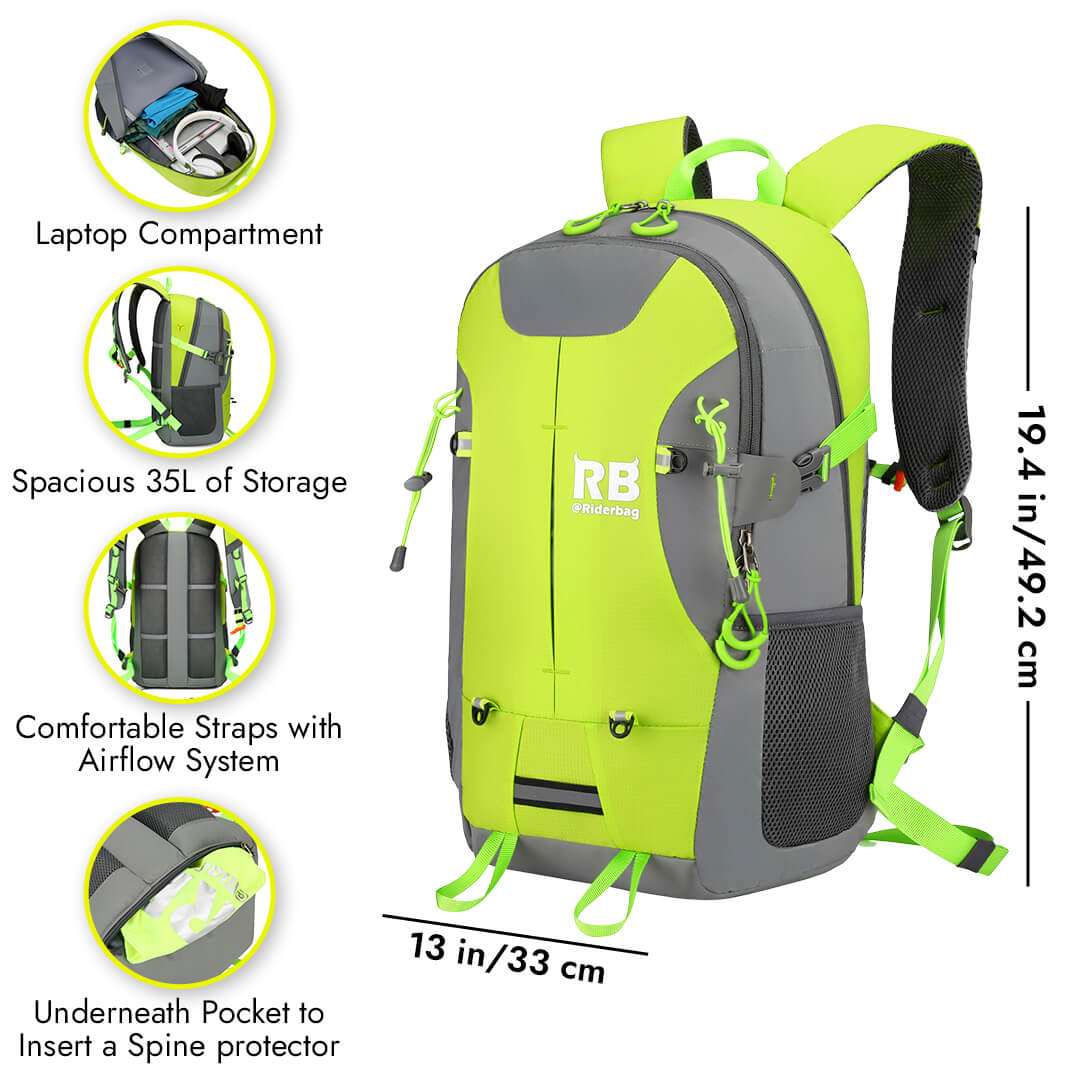 best motorcycle backpack padded laptop Riderbag High Visibility Reflective |Riderbag Reflektor35, Adult Unisex, Size: 35 Large, Green The external zipped outer pocket provides secure storage for essential items Are motorcycle specific backpack better