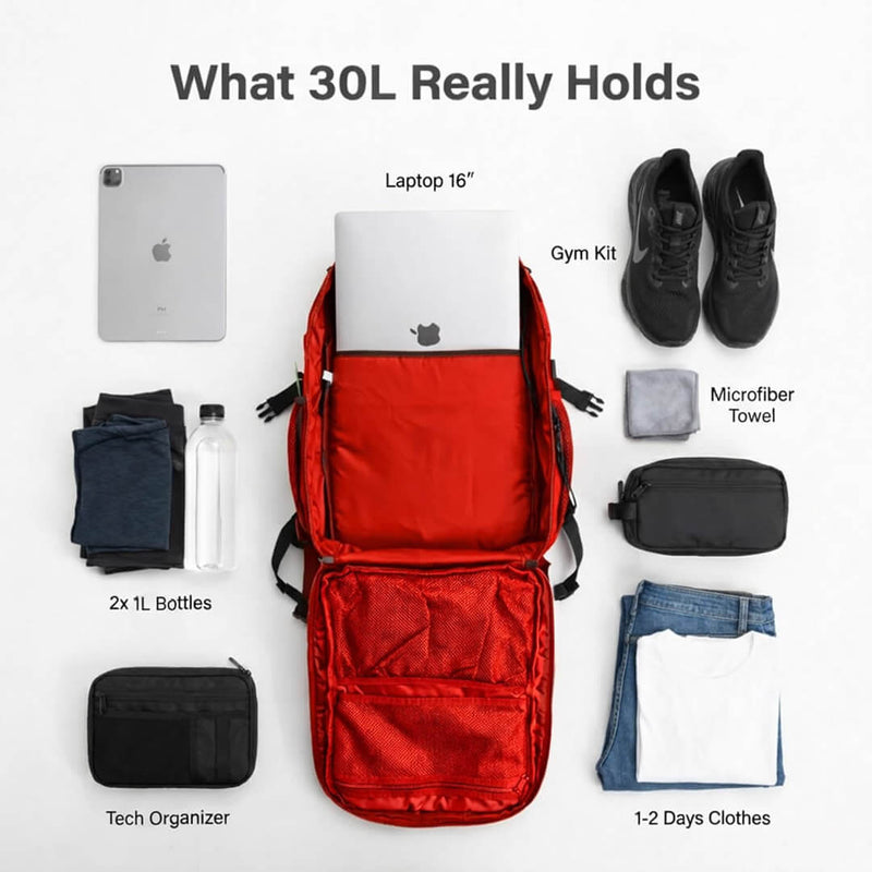 Cargue la imagen en el visor de la galería, 30l travel backpack small gym bag
