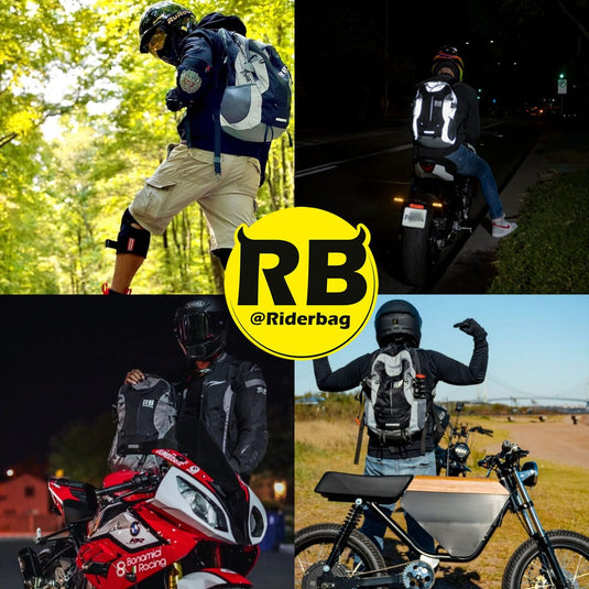 Riderbag Reflective Bike and Motorcycle Backpack Black Riderbag Reflective Bike and Motorcycle Backpack Black