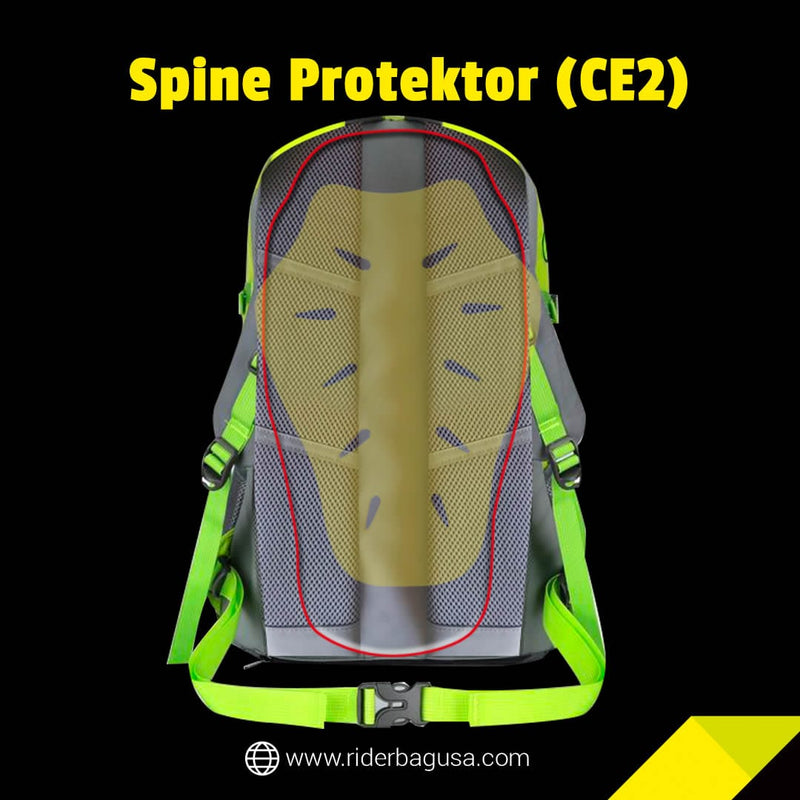 Cargue la imagen en el visor de la galería, CE2 motorcycle back protector shown installed inside riding jacket for enhanced spine protection
