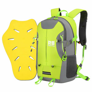 hi vis motorcycle backpack riderbag with ce level 2 back protector.