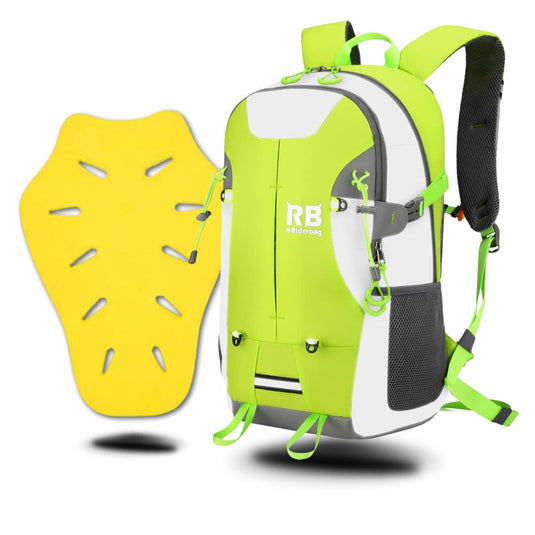 Riderbag Armored Motorcycle Backpack Combo (Hi-Vis Green)