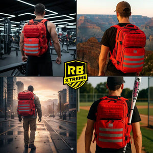 large 45l tactical outdoor commute backpack riderbag red