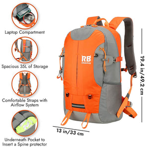 orange backpack, hi vis, high visibility, commuter backpack, cycling backpack