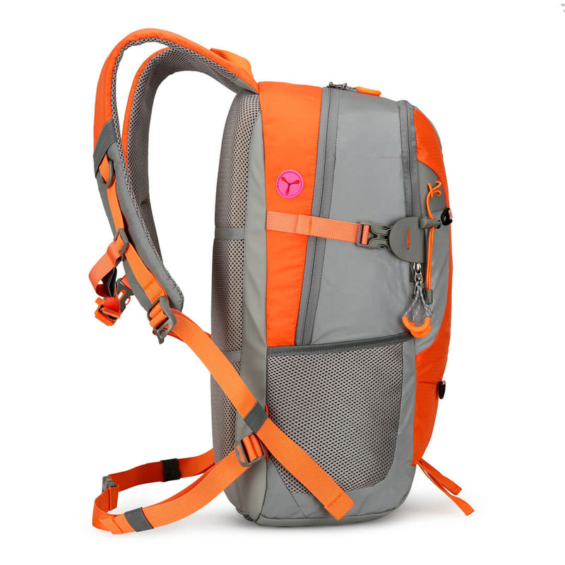 Load image into Gallery viewer, Side view of the orange Reflektor35 Reflective backpack
