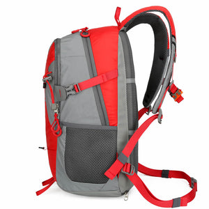 red motorcycle backpack riderbag side view