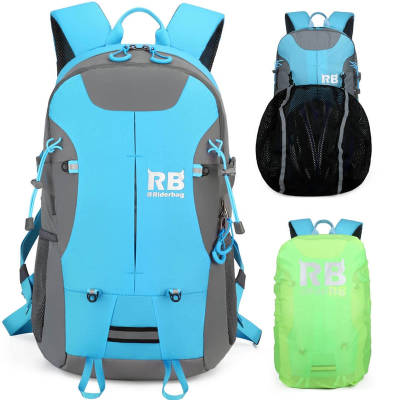 Load image into Gallery viewer, teal backpack, motorcycle backpack, bike backpack, commuter, travel, hiking
