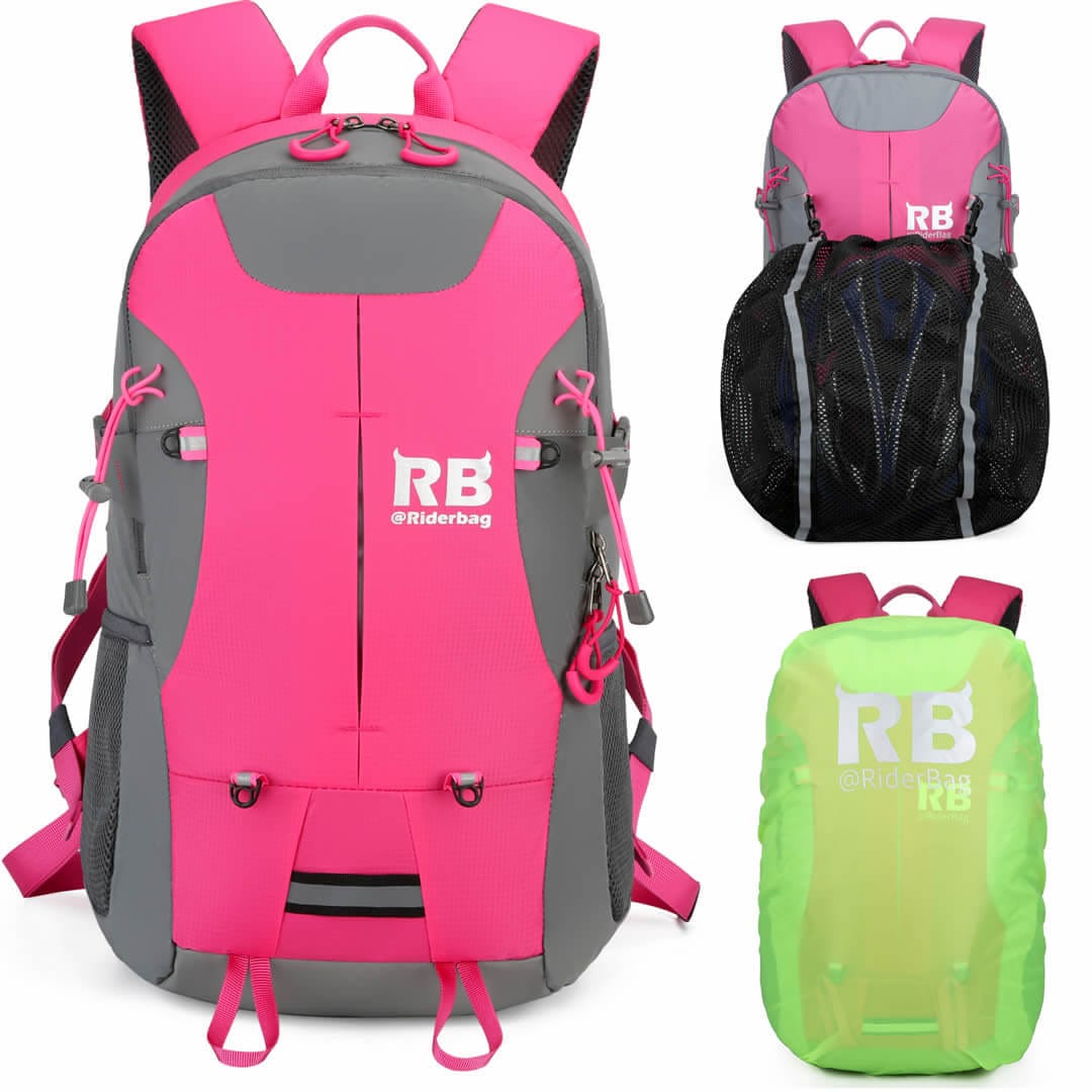High Visibility Pink Reflective Commuter Motorcycle Backpack