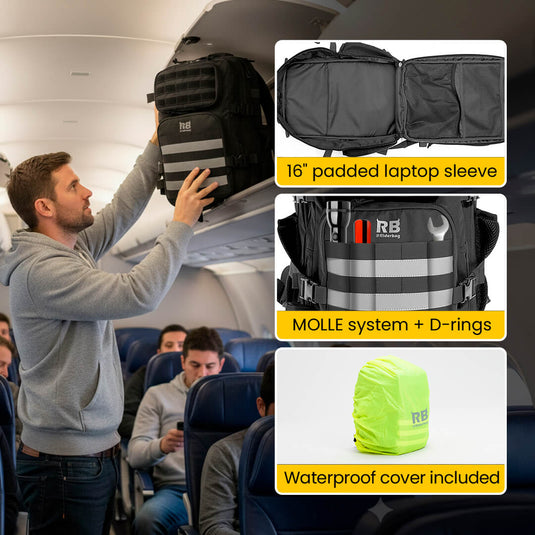 backpack with laptop sleeve and rain cover WILDQUEST-50 Rucksack - TEAL BLUE |50L Capacity, Compartment, Cover, Shoe Compartment resistant molded base allows bag to stand upright and protects contents from damage Introducing the Bootstrapt Smart EVERKI Business 120 Business Laptop