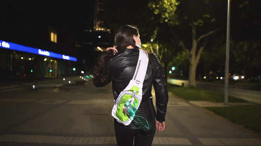 riderbag, rider bag, best backpack, best backpack for motorcycle, best motorcycle backpack, reflective bag, crossbody bag, sling bag, over the shoulder bag, green bag, safety bag