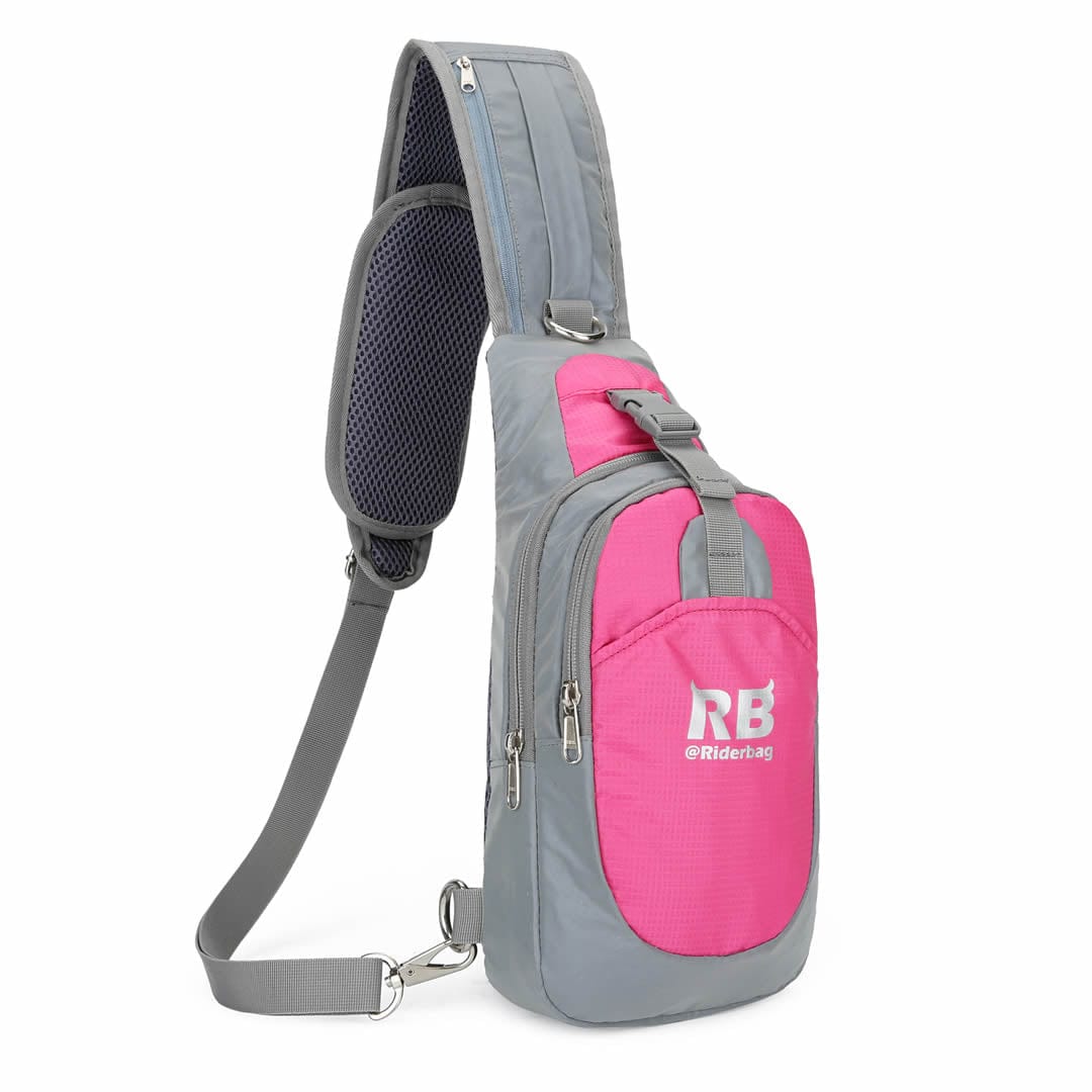 High Visibility Reflective Crossbody Bag Sling bag. Shoulder Backpack Unisex Pink Riderbag
