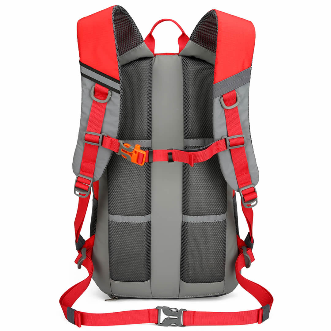 Strap View of Red Reflective Backpack by Riderbag