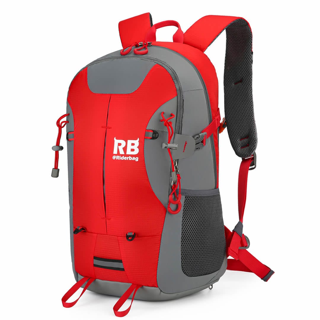 High Visibility Red Reflective Bike Commuter Backpack - Riderbag Reflektor35